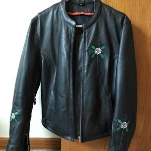 Leather motorcycle jacket